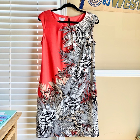 London Times Dresses & Skirts - London Times Orange Floral Sleeveless Dress